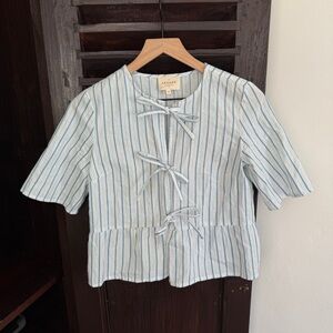 Sezane Cute Bow Tie Top
